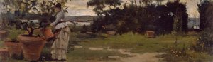 Jardín en Bellariva, circa 1884 de Silvestro Lega