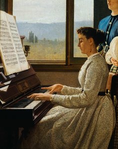 El canto del estornino (detalle) de Silvestro Lega