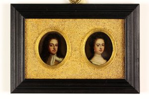 Rey Guillermo III y Reina María II
