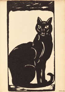 Gato negro (xilografía) de Simon Albert Bussy