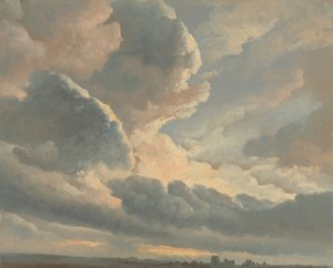 Estudio de nubes con un atardecer cerca de Roma de Simon Alexandre Clément Denis