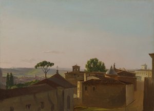 Vista en la colina Quirinal, Roma, 1800 de Simon Alexandre Clément Denis