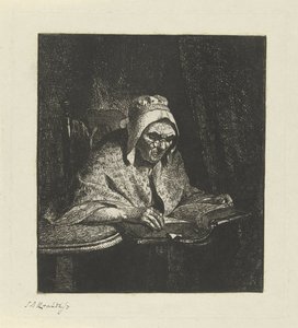 Anciana leyendo de Simon Andreas Krausz