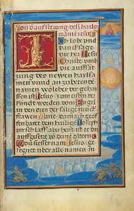 Rand mit der Anbetung des Namens Jesu de Simon Bening