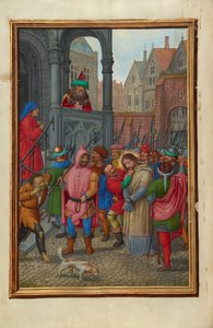 Cristo conducido de Herodes a Pilato de Simon Bening