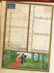 Folio de un libro de horas en miniatura, uso de Roma, Brujas de Simon Bening