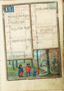 Folio de un libro de horas en miniatura, uso de Roma, Brujas, 1530-35