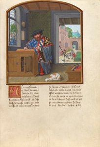 El rey de armas de la Orden del Toisón de Oro escribiendo sobre Jacques de Lalaing, c.1530-40