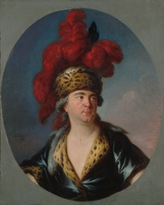 Retrato de Henri-Louis Lekain 1728-1778 como Genghis Khan en la obra..., finales de 1750s