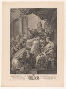 Papa Gregorio rodeado de cardenales de Simon Charles Miger