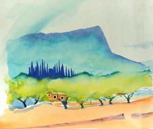 Almendras, Pollença, 2016 (acuarela)