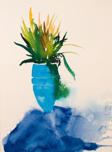 Jarrón azul, 2016 (acuarela)