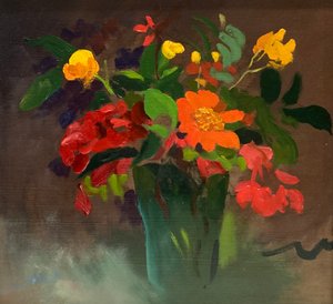 Cassia  Tithonia (óleo sobre tabla)