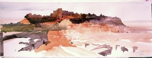 Ciudadela del desierto, Jaiselmer, 2007 (acuarela sobre papel) de Simon Fletcher
