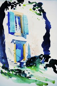à Fos, 2015 (acuarela) de Simon Fletcher