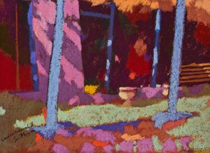 Intervalo en el jardín (pastel sobre papel) de Simon Fletcher