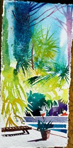Jardín en el Sur I (acuarela sobre papel) de Simon Fletcher