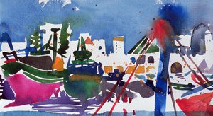 Oporto marroquí (acuarela sobre papel)