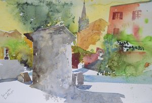 Socle a Villars, Francia, 2003 (acuarela)