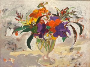 Streptocarpus  geranio (pintura al óleo) de Simon Fletcher