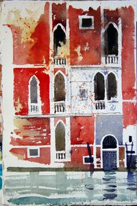 La casa roja, Venecia, 2006 (acuarela)
