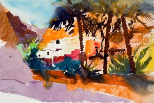Wadi al Muaydin, 2004 (acuarela) de Simon Fletcher