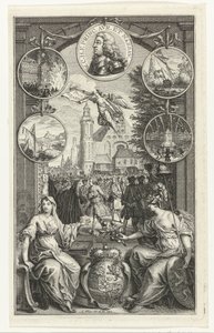 Alegoría de la elevación de Guillermo IV a estatúder, 1747 de Simon Fokke