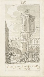 La caída del capitán Herman van der Helling, 23 de noviembre de 1577 de Simon Fokke