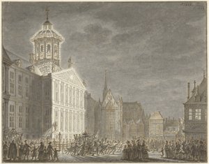 Iluminación del ayuntamiento para Guillermo V y Guillermina de Prusia, 1768 de Simon Fokke