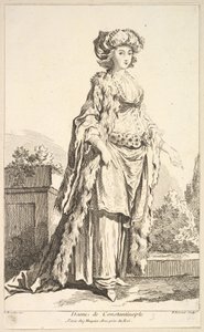 Dama de Constantinopla, de Recueil de diverses fig.res étrangères Inventées par ..., siglo XVIII de Simon Francois Ravenet