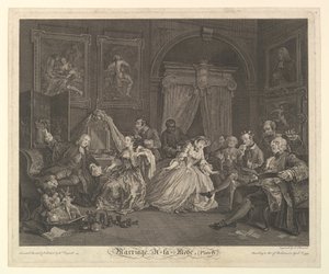 Matrimonio a la moda, Placa IV, 1 de abril de 1745 de Simon Francois Ravenet