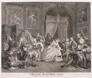 Matrimonio a la Moda, 1745, placa IV de Simon Francois Ravenet