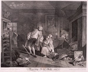 Marriage a la mode, Plate V, 1745 de Simon Francois Ravenet