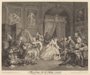 El Matrimonio a la Moda: pl.4 de Simon Francois Ravenet I after William Hogarth