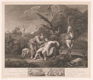 Parábola del buen samaritano El buen samaritano (título sobre el objeto) de Simon François Ravenet (le vieux)
