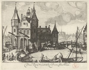 Vista de la Primera Puerta de Reguliers, en Ámsterdam de Simon Frisius