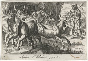 Hércules hoedt de kudde van Geryon (título en el objeto) Tema de Herculische (título de la serie) de Simon Frisius