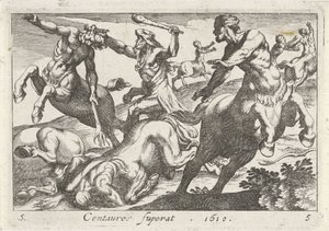 Hércules luchando contra los centauros