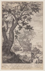Paisaje con granja de Simon Frisius