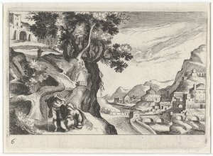Landschap conoció a Juda en Tamar Paisaje Zuid-Europeo (título de la serie) Topografía de varias regiones (título de la serie) de Simon Frisius