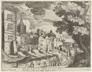 Paisaje con la entrada de Cristo en Jerusalén Paisajes con escenas de la vida de Cristo (título de serie)