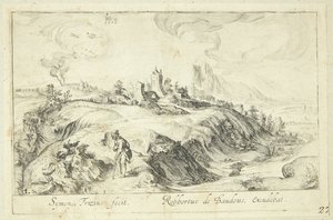 Paisaje con Hombre y Mujer de Simon Frisius