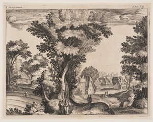 Parábola del sembrador, de Paisajes con escenas de la vida de Cristo de Simon Frisius