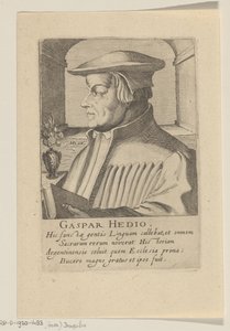 Retrato de Caspar Hedio de Simon Frisius