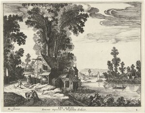 Samaritan lleva a un hombre herido a una posada Parábola del Buen Samaritano (título de la serie) de Simon Frisius