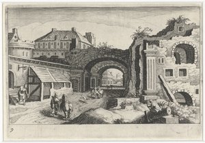 Paisaje urbano con una ruina Paisajes del sur de Europa (título de la serie) Topographia variarum regionum (título de la serie)