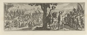 Twee soldaten onder een boom Caballería (título de la serie) Faecvnda lo que es la amada de Febo y la agradecida Florentia a los hombres de agudo genio, bastante lo muestran las pvgnas, enthea por la fuerza de los pechos que Mercurio talló al oportuno clie de Simon Frisius