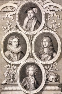 Eduardo VI, Enrique y Guillermo, duques de Gloucester, y Enrique, príncipe de Gales, c1700 de Simon Gribelin