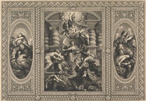 El techo del Banqueting House en Whitehall: El pacífico reinado de Jacobo I de Simon Gribelin