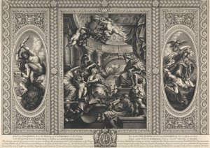 El techo del Banqueting House en Whitehall: La unión de las coronas de Inglaterra y Escocia de Simon Gribelin